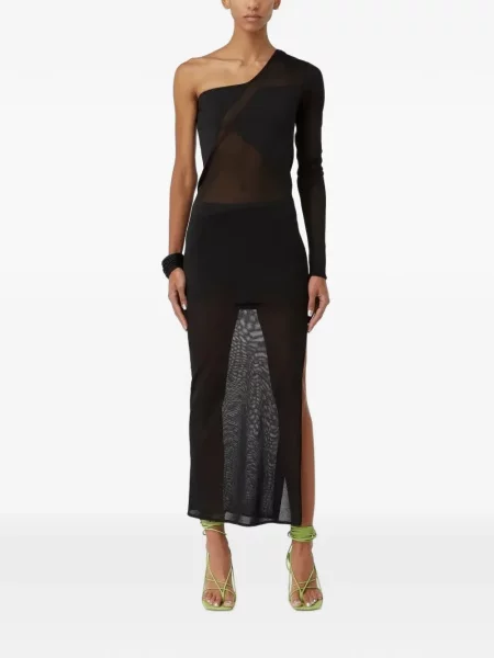 Rochie maxi Gauge81 cu un umăr gol negru