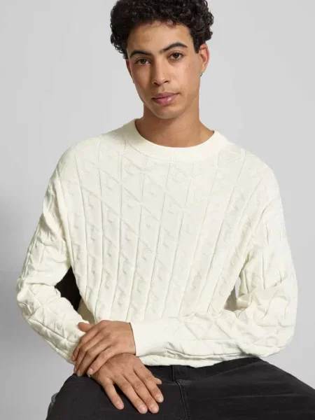 Sweter Calvin Klein Jeans z logo beżowy