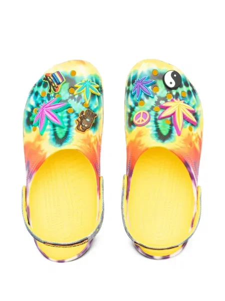 Papuci tip mules Crocs cu legături galben