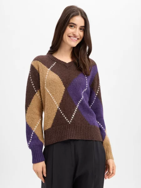 Sweter w kroju regular fit z dodatkiem wełny z alpaki model Karga' Joop! brązowy