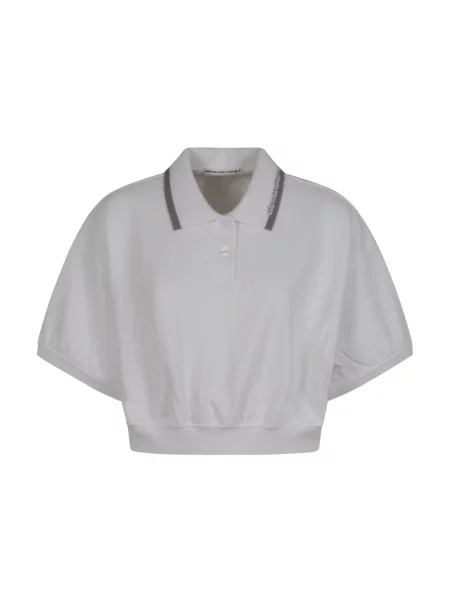 Polo Alexander Wang ze ściągaczem białe
