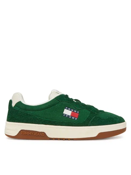 Велурени маратонки Tommy Jeans CUPSOLE SUEDE зелено