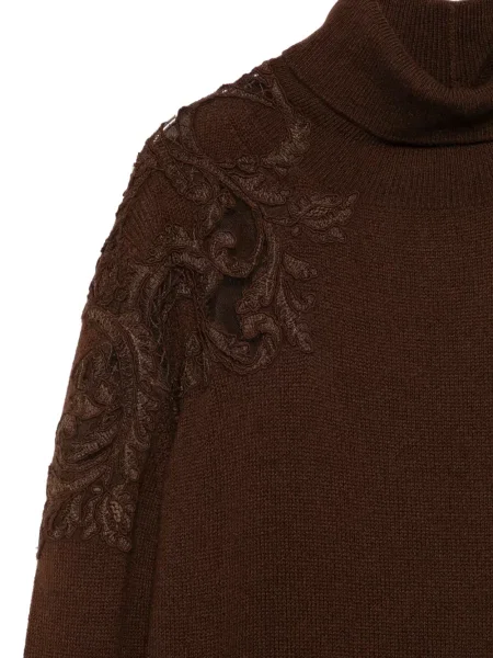 Pulover Ermanno Scervino din dantelă maro