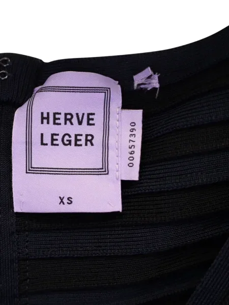 Dryžuotas kombinezonas Hervé Léger v formos iškirpte mėlyna