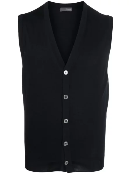 Cardigan Drumohr de lână fără mâneci albastru