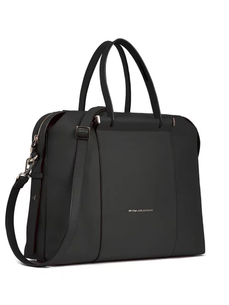 Torba na laptopa Piquadro skórzana szara