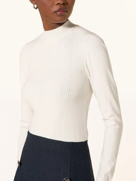 Ted Baker Šaty Z Kombinace Materiálů S Třpytivou Nití krémová / tmavě modrá