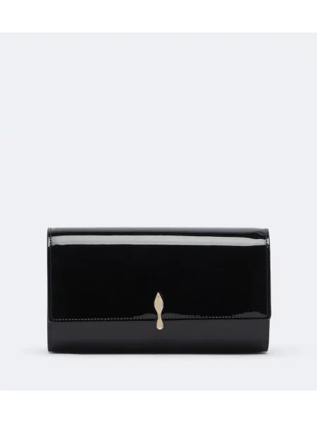 Kožená lakovaná listová kabelka Christian Louboutin čierna