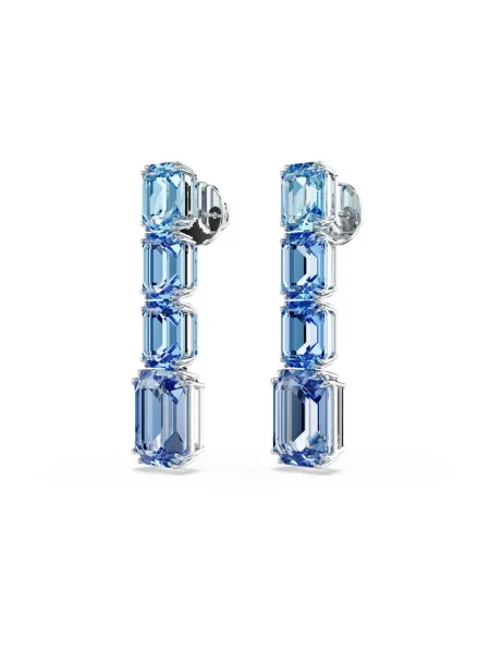 Lniane kolczyki Swarovski niebieskie