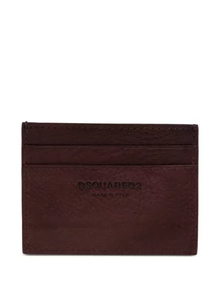 Portofel Dsquared2 din piele cu autograf maro