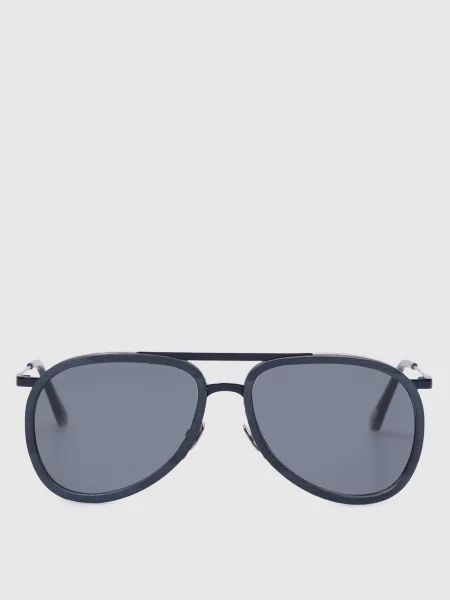 Сонцезахисні окуляри-авіатори WOOD з логотипом Vilebrequin сині