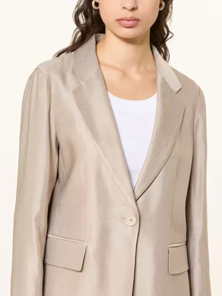 Peserico Marynarka Z Lnu beige beżowa