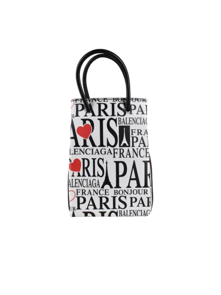 Shopperka Balenciaga skórzana retro biała