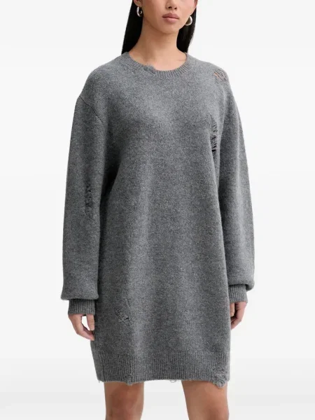 Rochie maxi Iro zdrențuiți lungă de costum gri