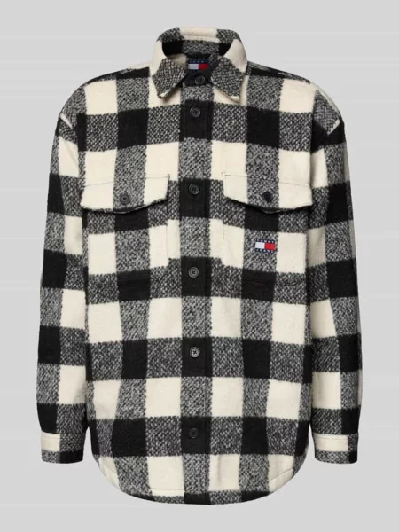 Kurtka koszulowa o kroju regular fit ze wzorem w kratę Tommy Jeans czarna