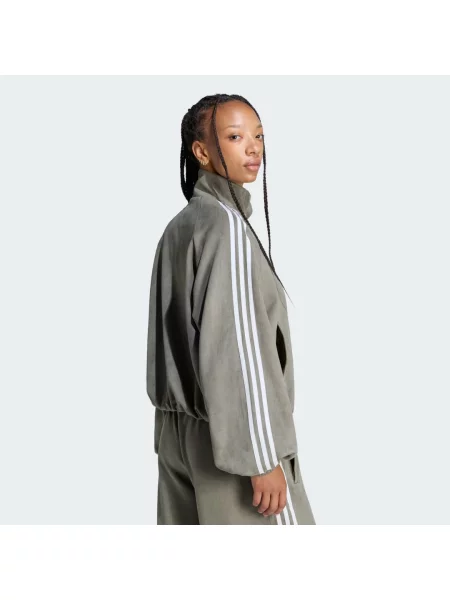 BLUZA DRESOWA Z IMITACJI ZAMSZU ADILENIUM SEASON 6 oliwkowa