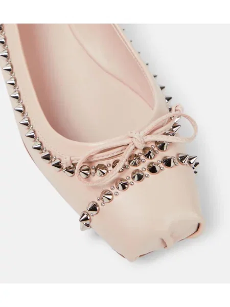 Kožené baleríny Christian Louboutin béžová