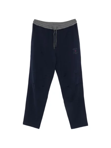 Pantaloni Brunello Cucinelli alergare cu autograf cu cordon albastru