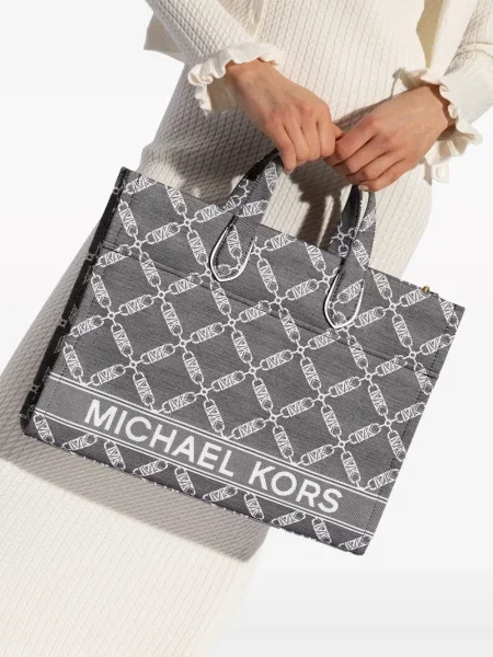Kožená kožená taška Michael Michael Kors černá