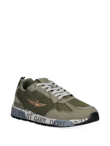 Sneakerși Aeronautica Militare cu autograf verde