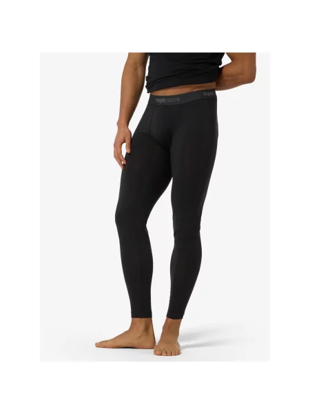 SUPER.NATURAL Tight legginsy termoaktywne merino S czarne