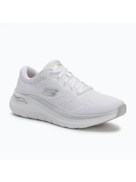 Dámske topánky SKECHERS Arch Fit Glow The Distance white/silver biela