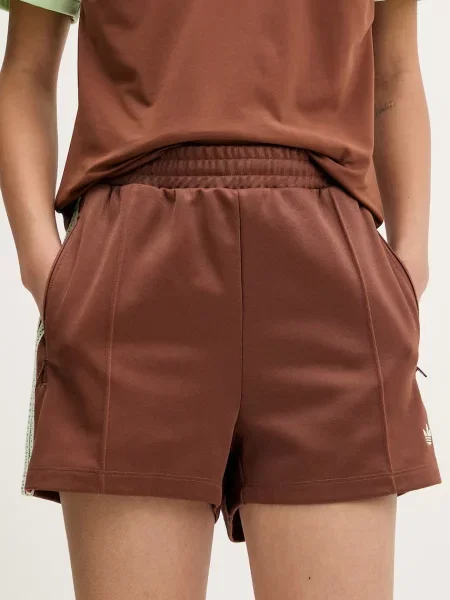 Adidas Originals trenirka kratke hlače z bombažem rjava