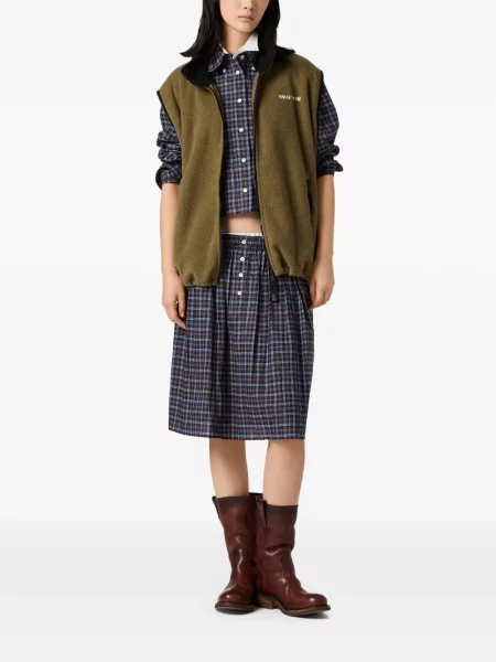 Vestă Miu Miu din fleece verde