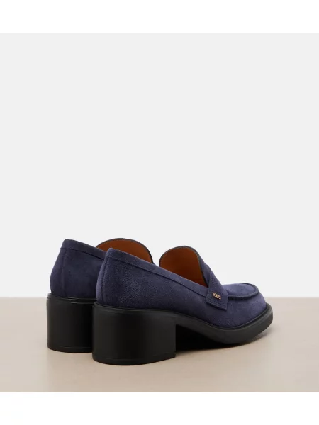 Pantofi cu toc Tod's din piele de căprioară albastru