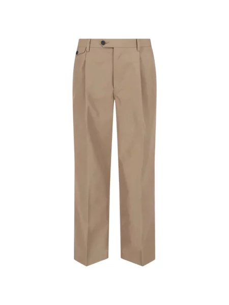 Pantaloni Dunst plisate maro