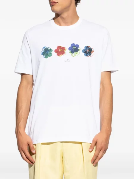 Tricou Ps Paul Smith cu model floral alb