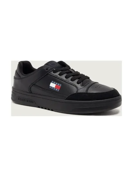 Sneakerși Tommy Jeans din piele negru