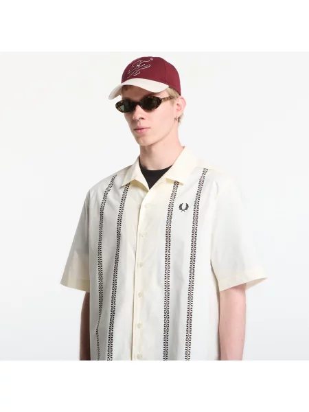 Πουκάμισο Fred Perry Placement Print Revere Shirt Ecru L
