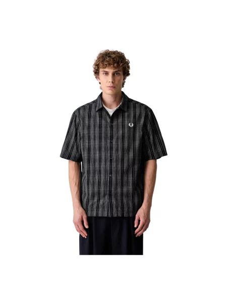 Krótka koszula z krótkim rękawem Fred Perry z krótkim rękawem szara