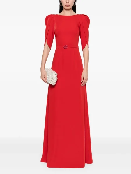 Rochie maxi Cristallini de costum roșu