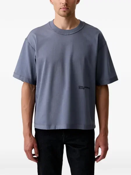 Tricou Karl Lagerfeld Jeans cu imagine albastru