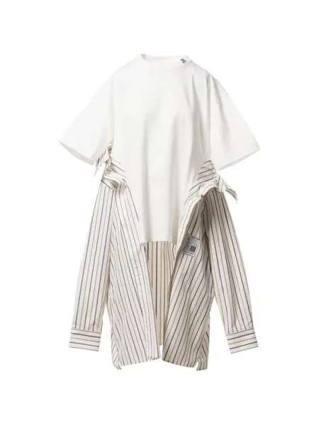 Tricou Maison Mihara Yasuhiro asimetric alb