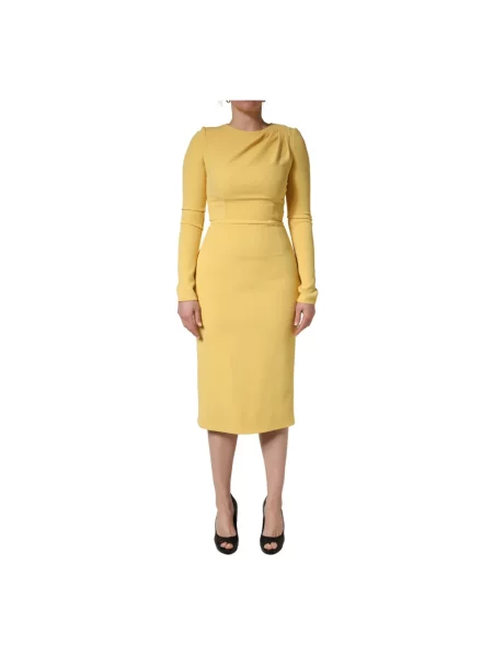 Sukienka midi Dolce And Gabbana żółta