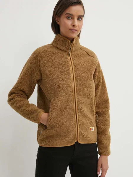 Флісова кофта Fjallraven Vardag Pile однотонна коричневий