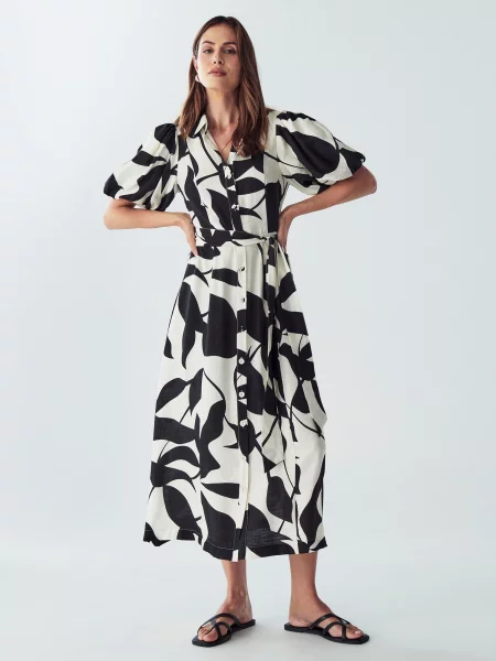 Willa Dolga srajca Ariane črna bela