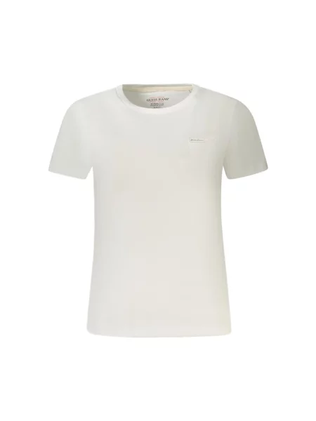 Koszulka Guess z krótkim rękawem z okrągłym dekoltem biała