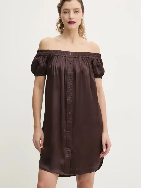 Rochie Christino mini evazati maro