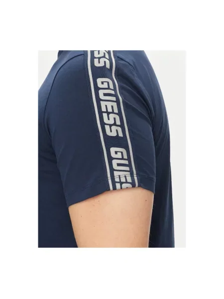 Guess t-shirt ARLO granatowy z aplikacją niebieska