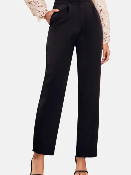 Love & roses Pantaloni cutați negru