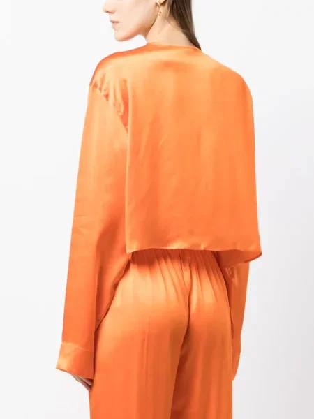 Cămașă Woera de mătase portocaliu