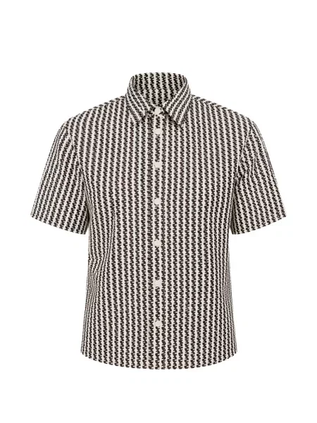 Scurt cămașă Dolce & Gabbana cu imprimeu geometric alb