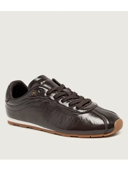 Sneakerși Tommy Hilfiger din piele maro