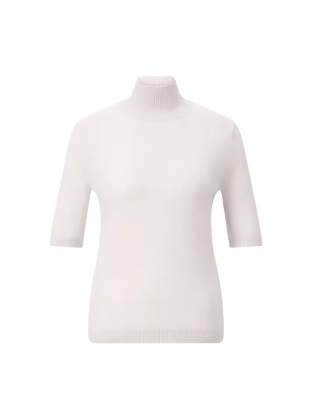Lniany sweter z golfem Max Mara szary
