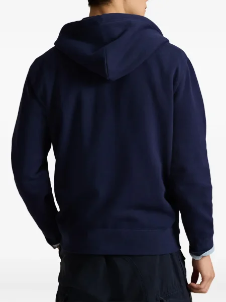 Плисирана шапка с козирки Polo Ralph Lauren на райета кепър синьо