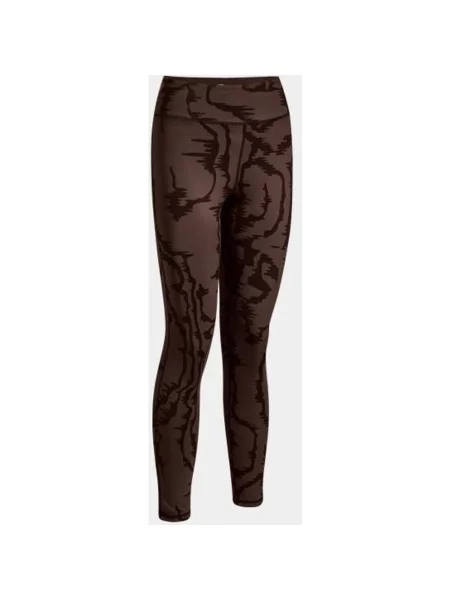 Długie legginsy Joma Indoor Gym brązowo S pomarańczowe